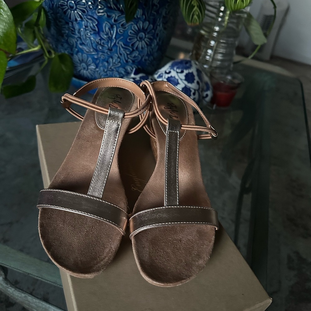 Style & Co. Rose Gold and Brown Women's Sandals